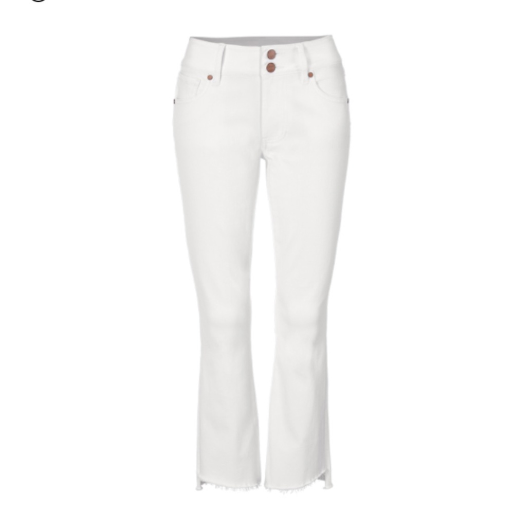CAbi Hi Lo Crop Brite White size 10